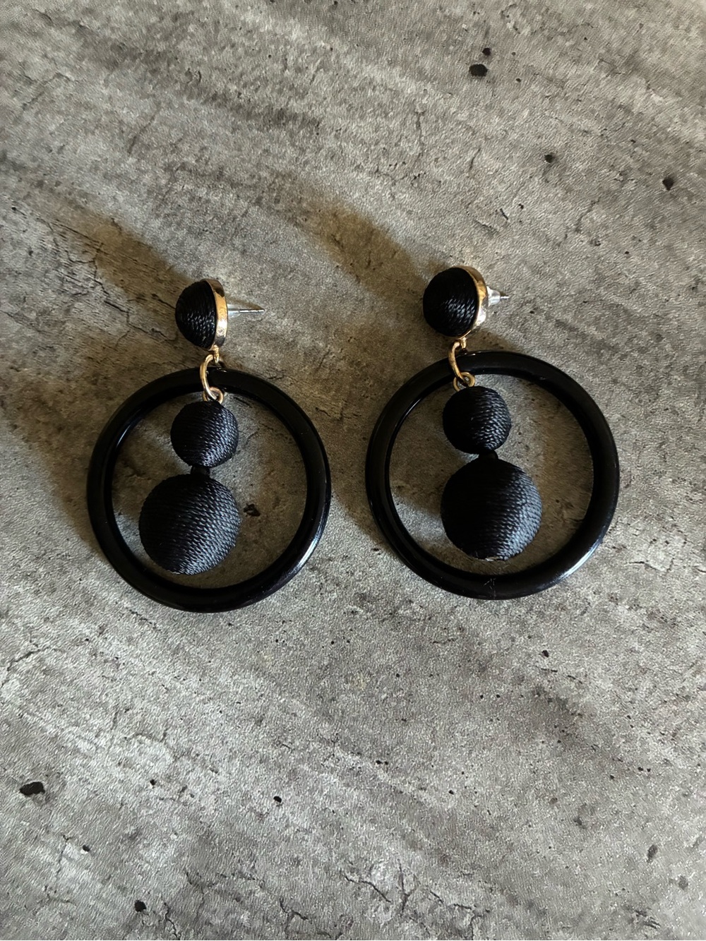 The SUGARFIX by BaubleBar Whimsical Black Hoop Earrings